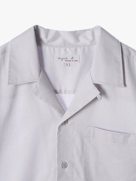 HOMME メンズ 【Outlet】メンズ ”Willie”ロゴ 刺繍 オープンカラー 半袖 シャツ ”Magnum” グレー系その他