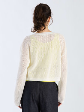 To b. by agnès b. 【Outlet】メッシュニットカーディガン ホワイト