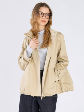 To b. by agnès b. コットン スタンドカラー ジップアップ ショートコート ベージュ