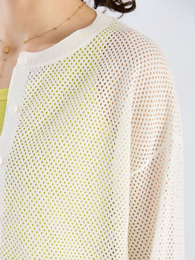 To b. by agnès b. 【Outlet】メッシュニットカーディガン ホワイト