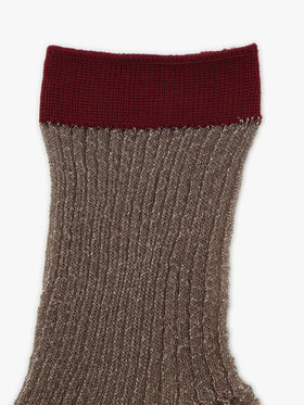 To b. by agnès b. バイカラー グリッター ソックス ベージュ