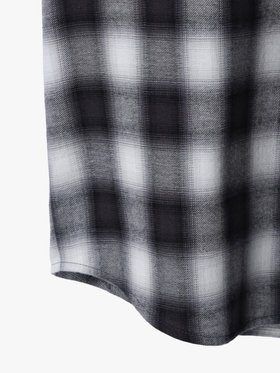 ENFANT ユニセックス キッズ チェック コットン 長袖 シャツ ブラック