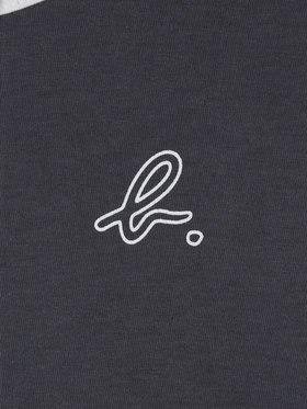 ENFANT ベビー ベビー バイカラー "b."ロゴ コットン 長袖 カーディガンプレッション グレー