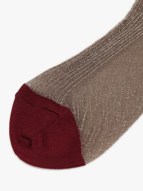 To b. by agnès b. バイカラー グリッター ソックス ベージュ