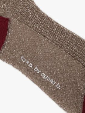 To b. by agnès b. バイカラー グリッター ソックス ベージュ
