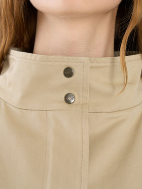 To b. by agnès b. コットン スタンドカラー ジップアップ ショートコート ベージュ