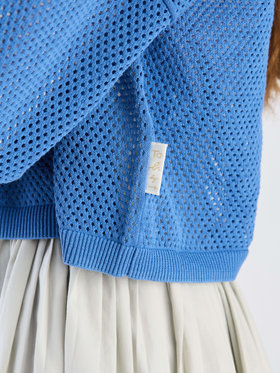 To b. by agnès b. 【Outlet】メッシュニットカーディガン ブルー