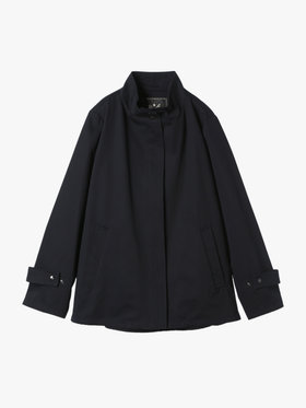 To b. by agnès b. コットン スタンドカラー ジップアップ ショートコート ネイビー