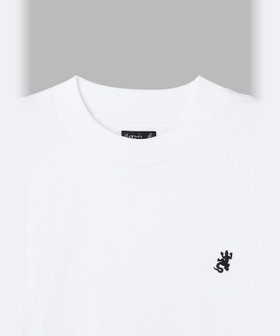 HOMME メンズ メンズ 刺繍 コットン 半袖 Tシャツ "Lezard" ホワイト