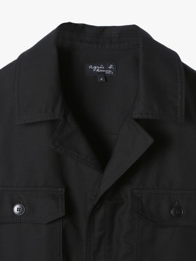 HOMME メンズ メンズ コットン オーバーシャツ ブラック