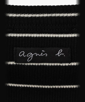 FEMME ウィメンズ ボーダー リブ タンクトップ "Iguane" ブラック