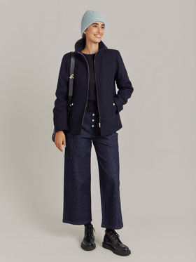 FEMME ウィメンズ 【Outlet】ウール スタンドカラージャケット "Olympe" ブルー系その他