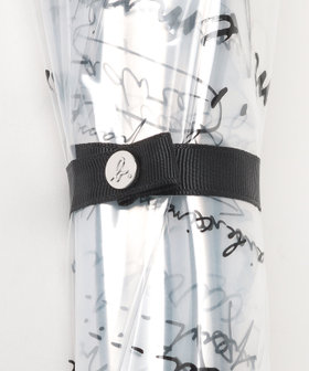 FEMME ウィメンズ メッセージ柄 ビニール長傘 ブラック