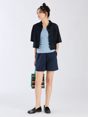 To b. by agnès b. 【Outlet】オプティカルレースシャツ ネイビー