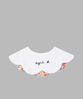 ENFANT ベビー ベビー フラワープリント ロゴ刺繍 コットン リバーシブル スタイ レッド