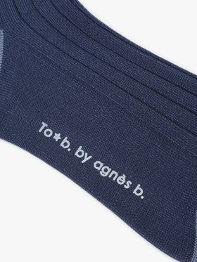 To b. by agnès b. バイカラー ソックス ブルー