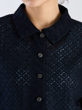 To b. by agnès b. 【Outlet】オプティカルレースシャツ ネイビー
