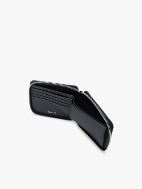 VOYAGE メンズ バッグ＆ウォレット 【Outlet】フォトプリント レザー ラウンドジップ 二つ折り  ウォレット ZAH04A-01 ブラック