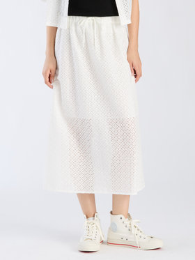 To b. by agnès b. 【Outlet】オプティカルレーススカート ホワイト