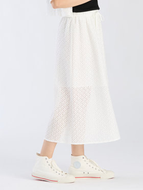 To b. by agnès b. 【Outlet】オプティカルレーススカート ホワイト