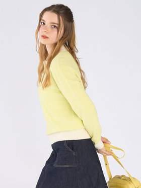 To b. by agnès b. バイカラー ポロ ニット プルオーバー イエロー