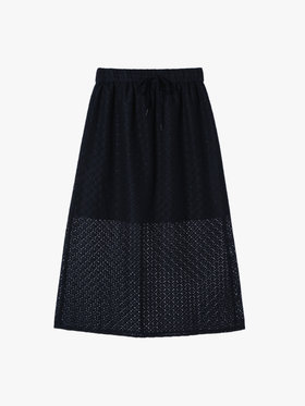 To b. by agnès b. 【Outlet】オプティカルレーススカート ネイビー