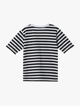ENFANT ユニセックス キッズ 細ボーダー コットン 半袖 Tシャツ Lezard ホワイト×ブラック