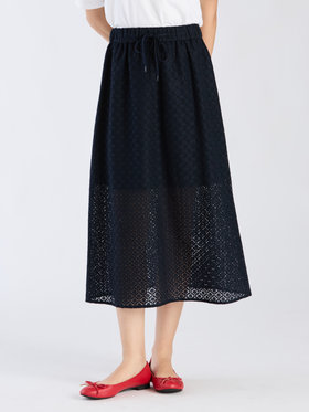 To b. by agnès b. 【Outlet】オプティカルレーススカート ネイビー