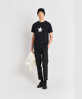 HOMME メンズ メンズ アイコニック プリント コットン 半袖 Tシャツ "Etoile" ブラック
