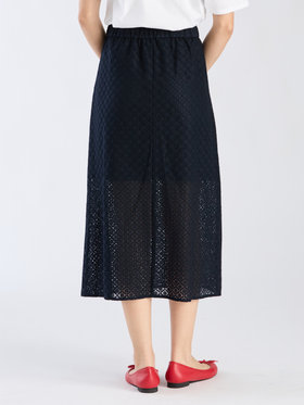 To b. by agnès b. 【Outlet】オプティカルレーススカート ネイビー