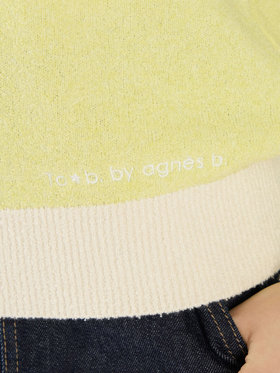 To b. by agnès b. バイカラー ポロ ニット プルオーバー イエロー