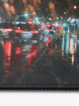 VOYAGE メンズ バッグ＆ウォレット 【Outlet】フォトプリント レザー ラウンドジップ 二つ折り  ウォレット ZAH04A-01 ブラック