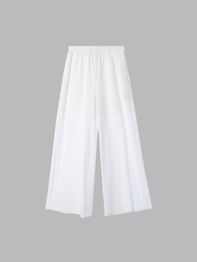 To b. by agnès b. 【Outlet】オプティカルレースパンツ ホワイト