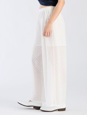 To b. by agnès b. 【Outlet】オプティカルレースパンツ ホワイト