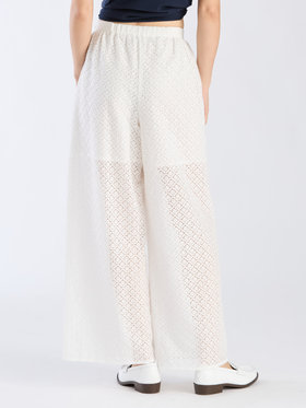 To b. by agnès b. 【Outlet】オプティカルレースパンツ ホワイト