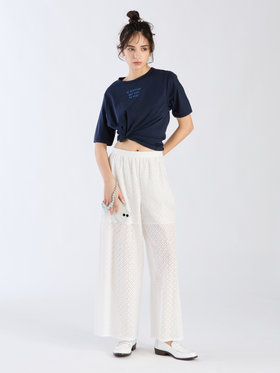 To b. by agnès b. 【Outlet】オプティカルレースパンツ ホワイト