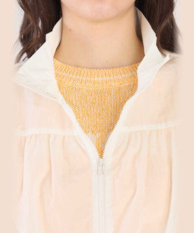 To b. by agnès b. シアー ナイロン パフィー ブルゾン ホワイト