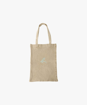 FEMME ウィメンズ "b."ロゴ リネン コットン キャンバス トートバッグ "Noe" ブルー