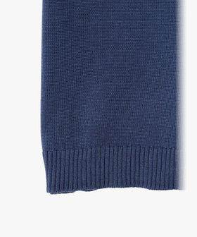 ENFANT ベビー ベビー ロゴ刺繍 コットン 長袖 ニット ワンピース ブルー系その他