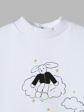 ENFANT ベビー ベビー コットン ロンパース "Doudou nuages" ホワイト