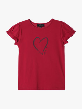ENFANT ガールズ キッズ ハートプリント コットン 半袖 Tシャツ レッド系その他