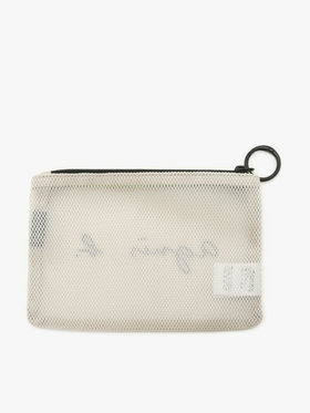 VOYAGE メンズ バッグ＆ウォレット ロゴ ナイロン スモール ポーチ ZAH03-02 オフホワイト