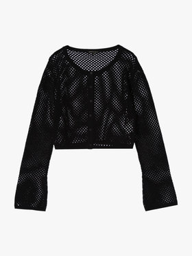 To b. by agnès b. 【Outlet】メッシュニットボレロ ブラック