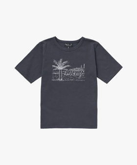 ENFANT ユニセックス キッズ プリント コットン 半袖 Tシャツ "Grand" グレー