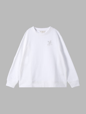 To b. by agnès b. 【Outlet】ロゴ刺繍 オーバーサイズ ボーイズスウェット ホワイト