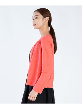 FEMME ウィメンズ リネン 長袖 カーディガンプレッション "Le Petit" ピンク