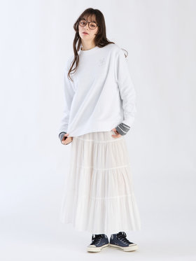 To b. by agnès b. 【Outlet】ロゴ刺繍 オーバーサイズ ボーイズスウェット ホワイト