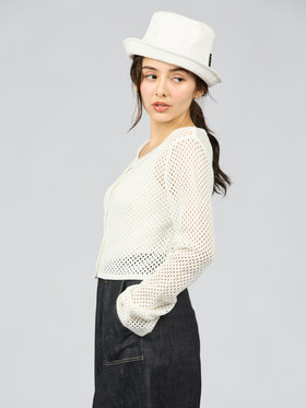 To b. by agnès b. 【Outlet】メッシュニットボレロ ホワイト