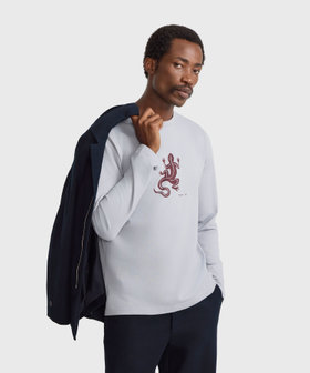 HOMME メンズ メンズ アイコニック プリント 長袖 Tシャツ "Lezard" グレー系その他