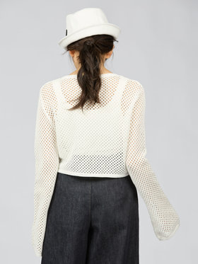 To b. by agnès b. 【Outlet】メッシュニットボレロ ホワイト